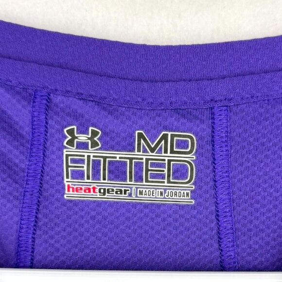 Under Armour Purple Fitted Workout Tee Womens Size M - Picture 2 of 9